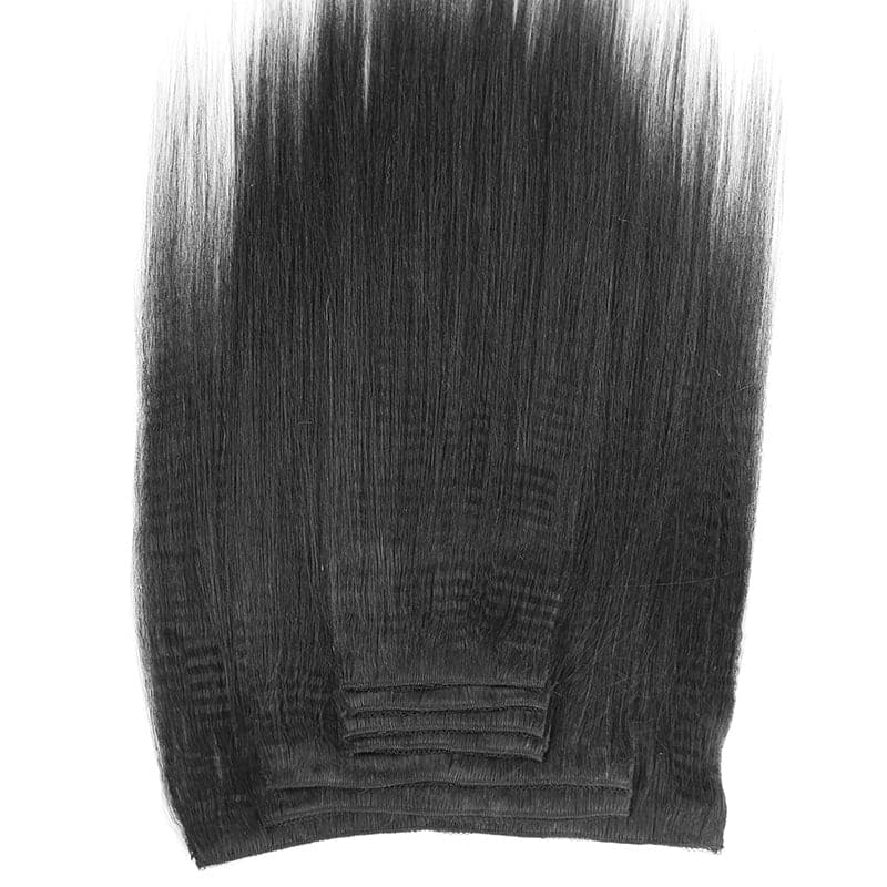 Extensions de cheveux à clipser, cheveux humains brésiliens lisses et yaki clairs