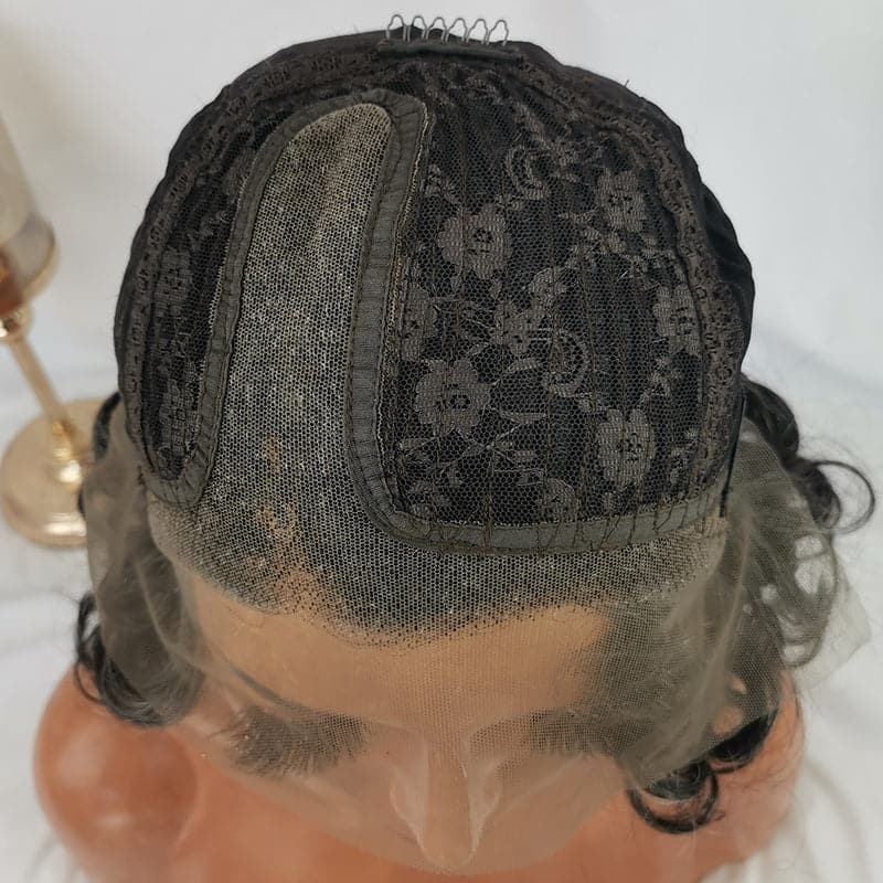 Perruque Lace Front Bob Loose Wave Couleur Sel et Poivre 13x4