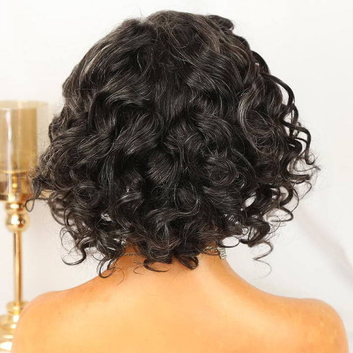 Perruque Lace Front Bob Loose Wave Couleur Sel et Poivre 13x4