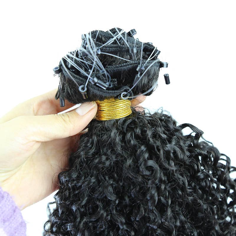 pre looped hair extensions tight curly