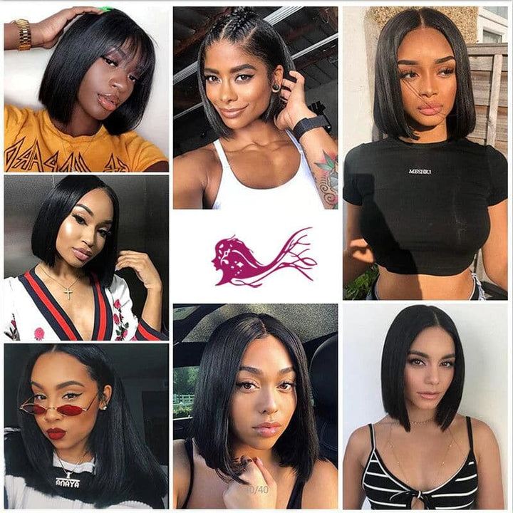 Pre Plucked Bob Silky Straight Full Lace Wig Human Hair3