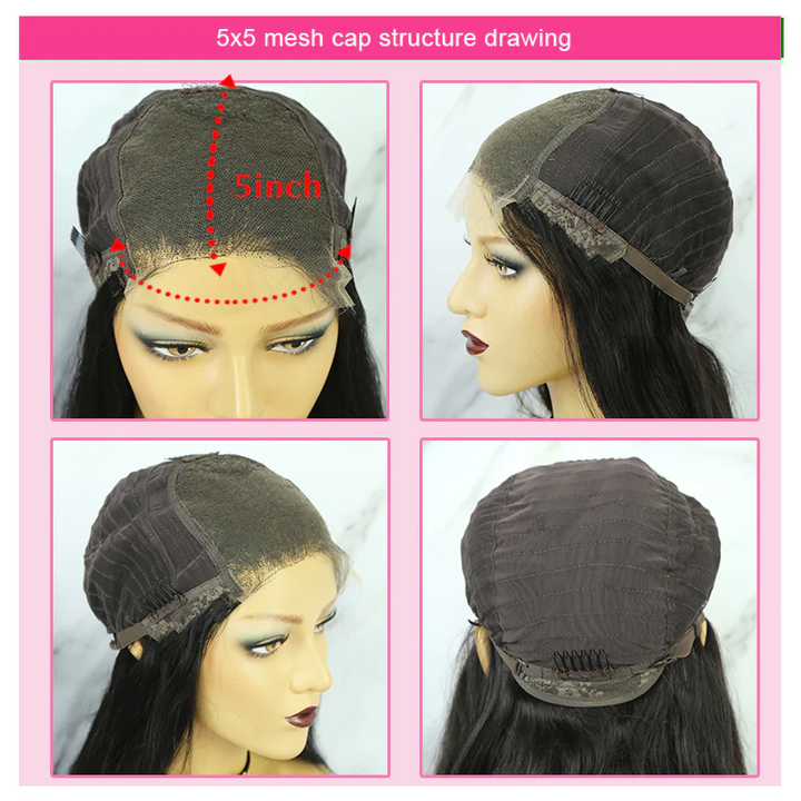 200 % – 250 % Dichte, 66 – 76,2 cm, glatt, 33 x 10 cm, Lace-Front-Perücke LTBBT-1