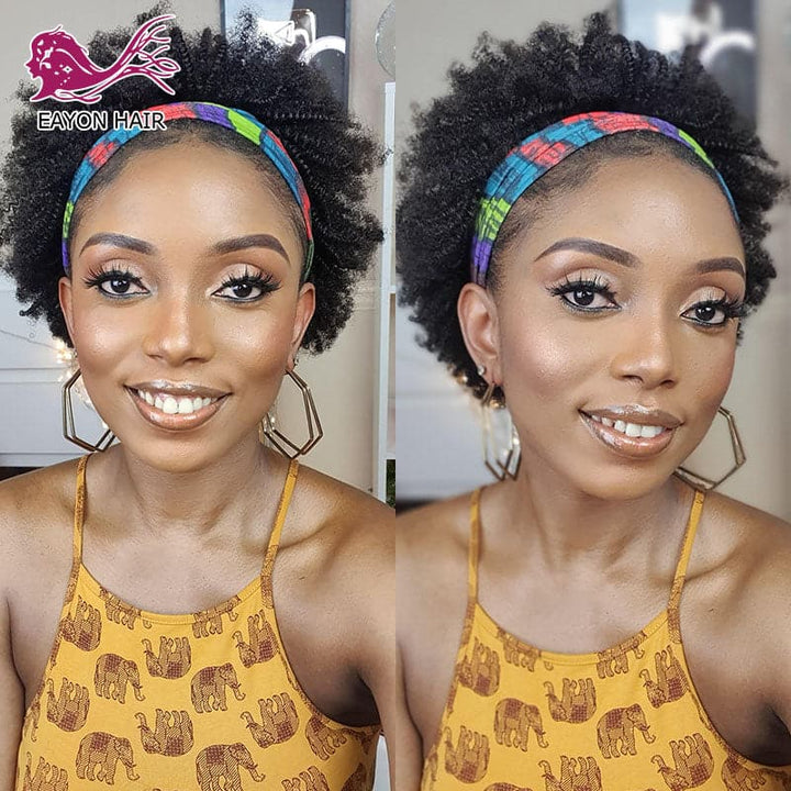 Headband Wig Afro Kinky Curly Human Hair HBWAFK