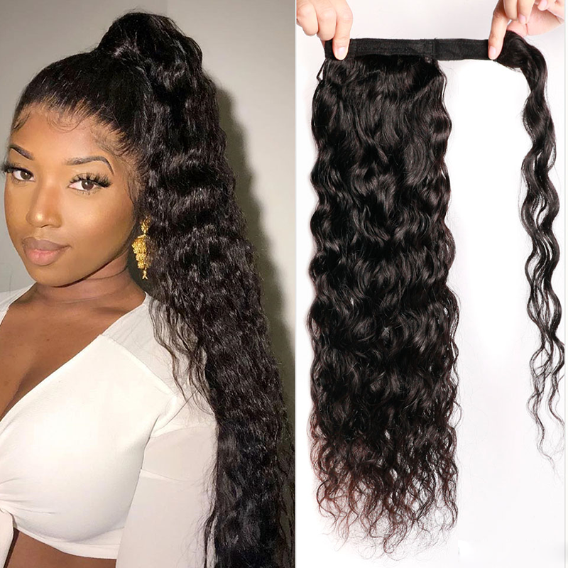 Queue de cheval ondulée en cheveux humains brésiliens