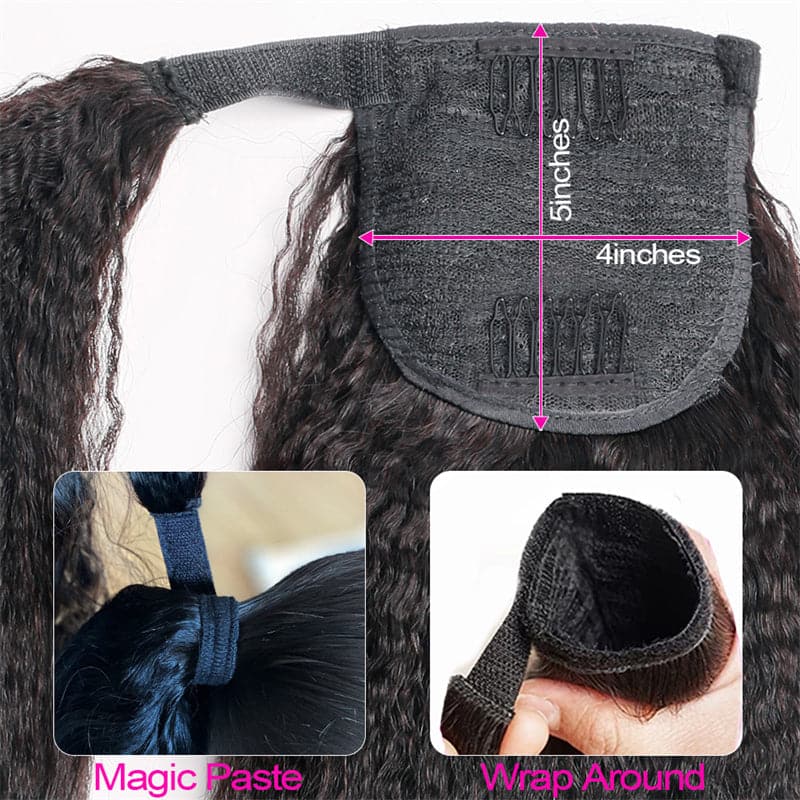 Queue de cheval ondulée en cheveux humains brésiliens