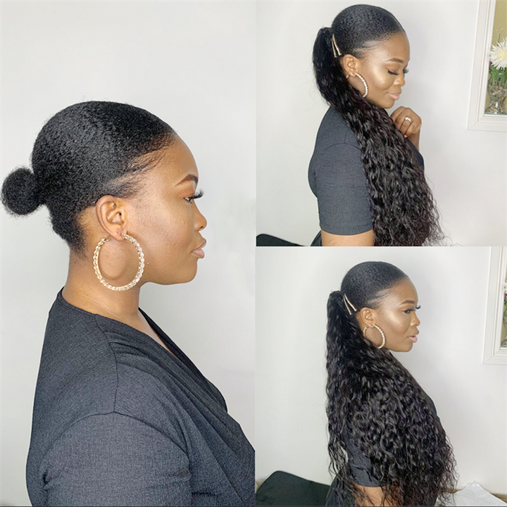 Queue de cheval ondulée en cheveux humains brésiliens