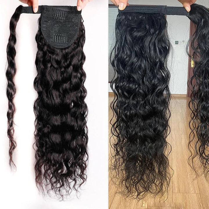 Queue de cheval ondulée en cheveux humains brésiliens