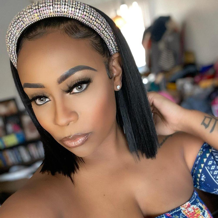 Perruque bandeau coupe droite, cheveux humains lisses et soyeux, HBWTO-1