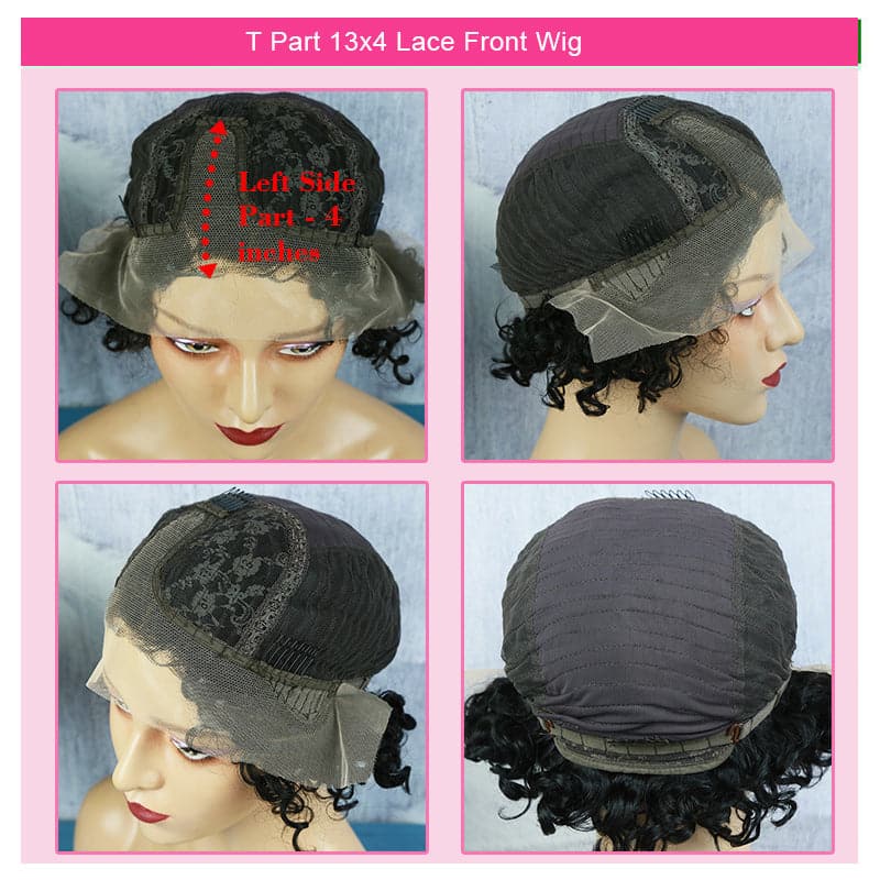 Pre-Styled Pixie Cut Deep Curly BOB Lace Wig 8PCOBB-1