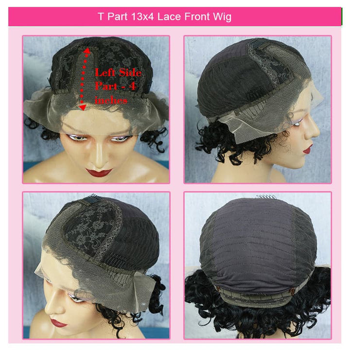 Pre-Styled Pixie Cut Deep Curly BOB Lace Wig 8PCOBB-1