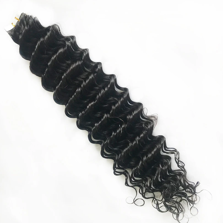 human hair tape ins deep wave
