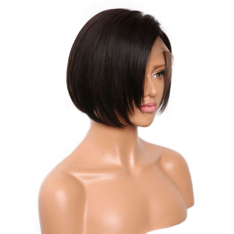 Perruque courte en dentelle lisse et soyeuse pré-coiffée coupe Pixie OBBT-L