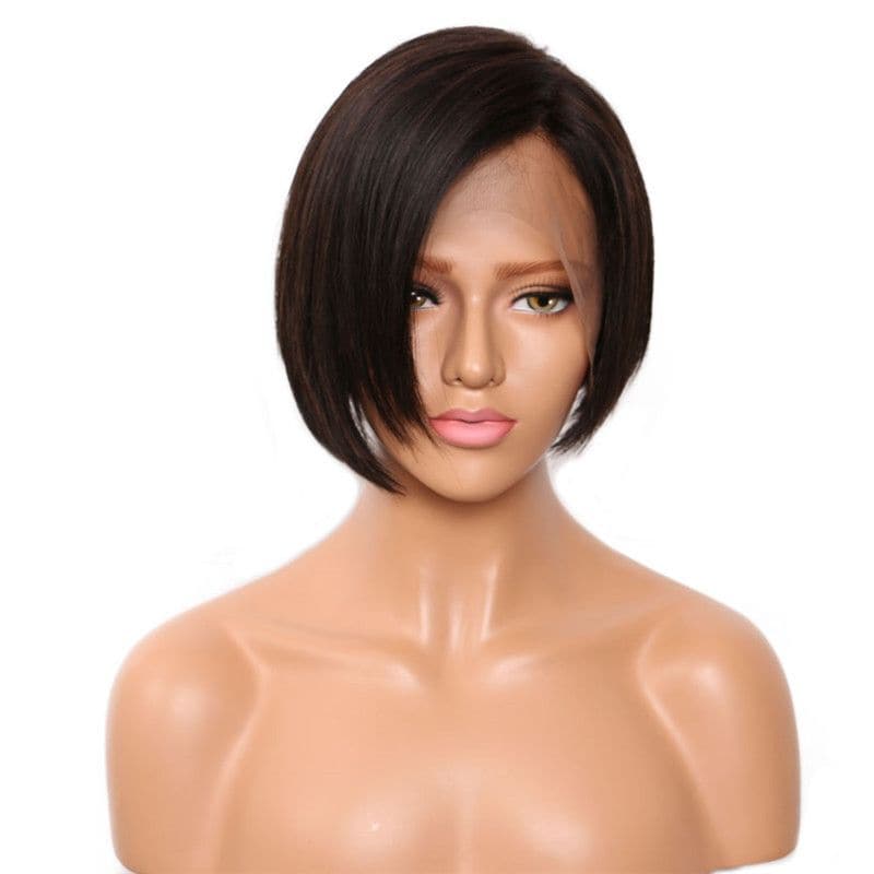 Perruque courte en dentelle lisse et soyeuse pré-coiffée coupe Pixie OBBT-L