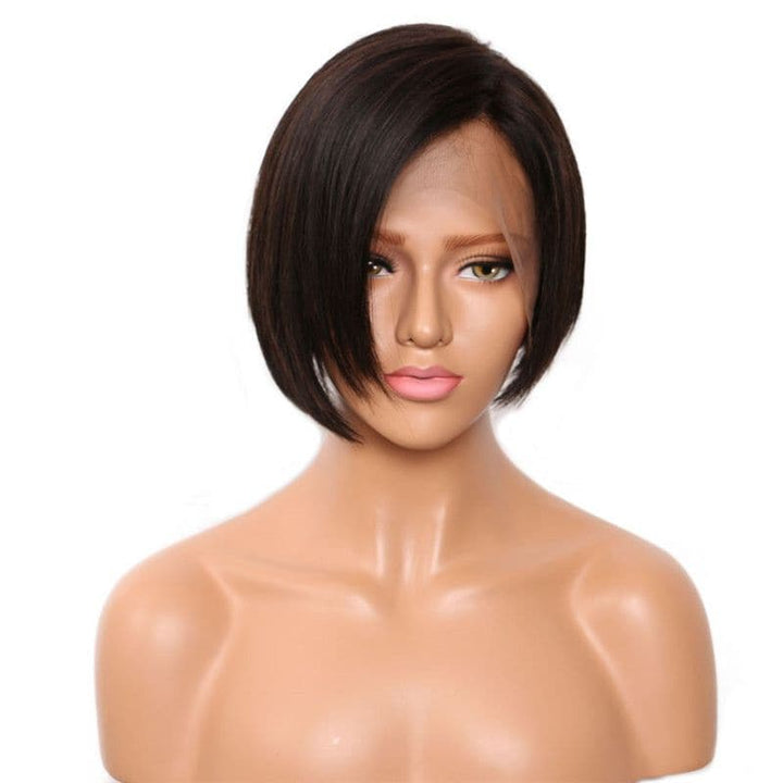 Perruque courte en dentelle lisse et soyeuse pré-coiffée coupe Pixie OBBT-L
