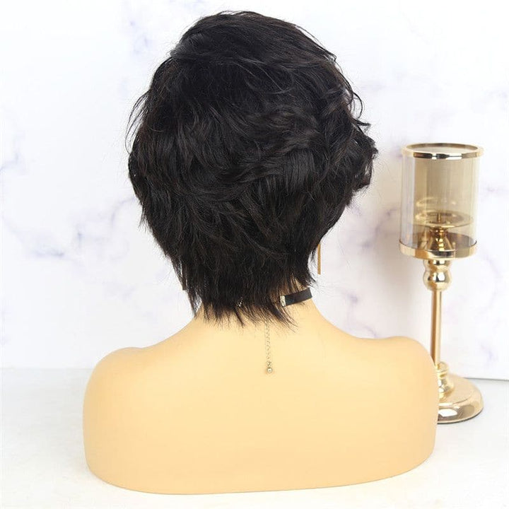 Perruque courte en dentelle ondulée pré-coiffée coupe Pixie OBCT-T2