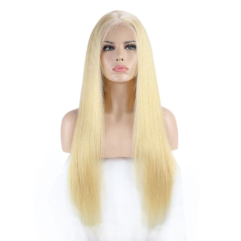 200 % Dichte #613 Blonde glatte 13x4 Lace Front Perücke 20MBBST#613