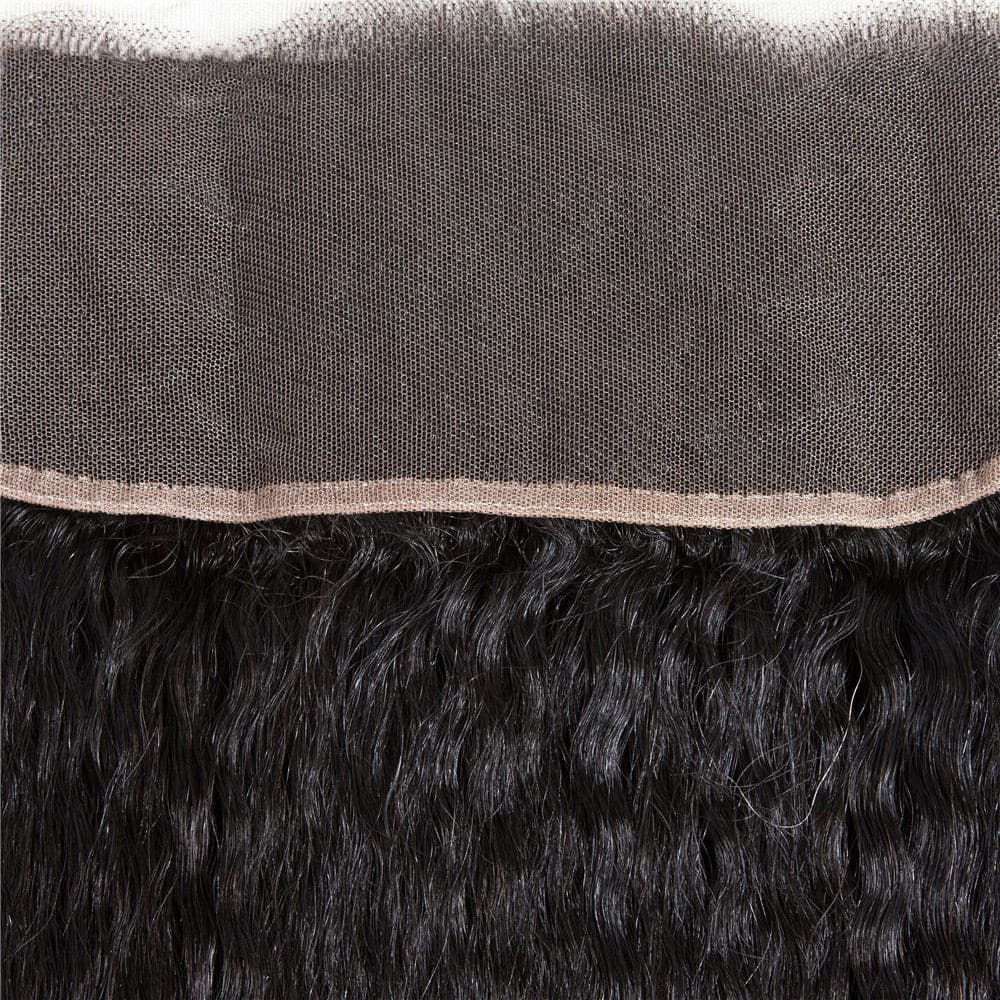 Perruques en cheveux humains crépus et lisses avec dentelle frontale 13x4