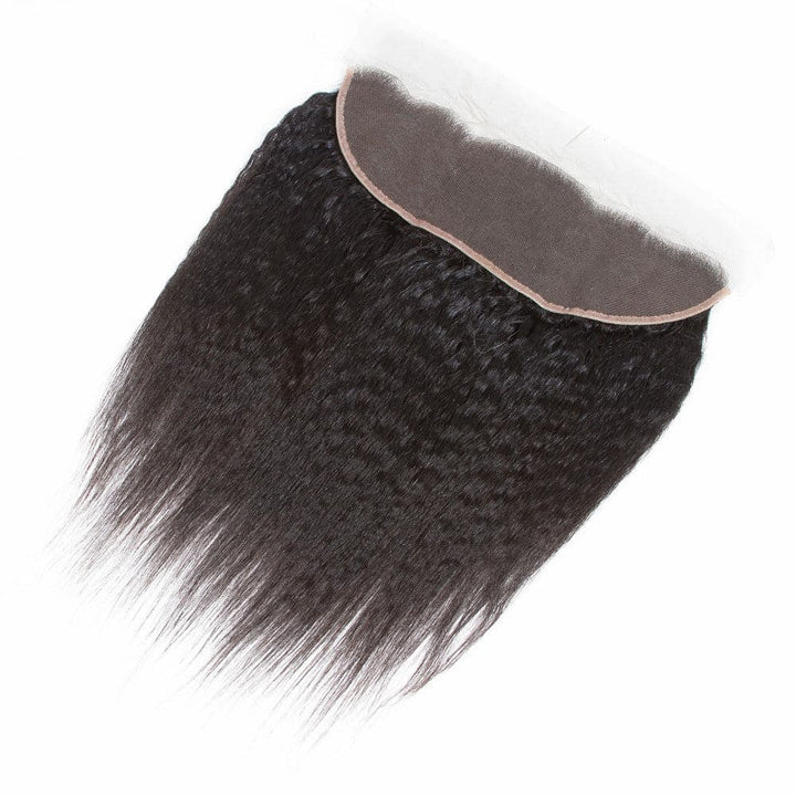 Perruques en cheveux humains crépus et lisses avec dentelle frontale 13x4