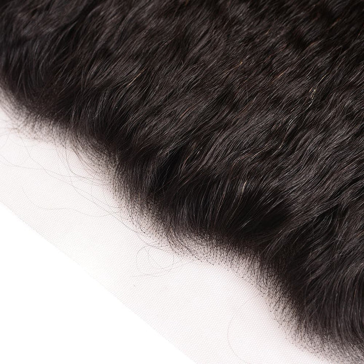 Perruques en cheveux humains crépus et lisses avec dentelle frontale 13x4