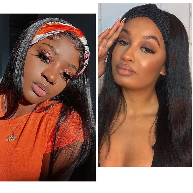 Stirnbandperücke, seidig glattes Echthaar, HBWT-1