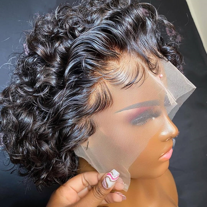 Pre-Styled Pixie Cut Curly/Wave BOB Lace Wig OBCT-C