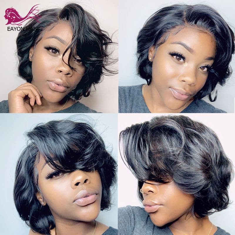 Pre Styled Pixie Cut Silky Straight BOB Lace Wig OBBT L