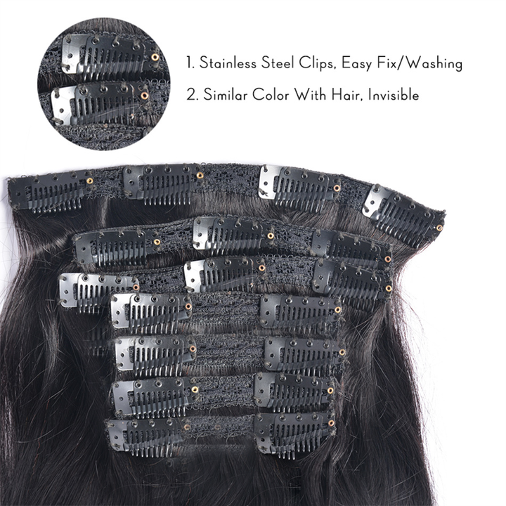 seamless clip-in hair extensions straight hair