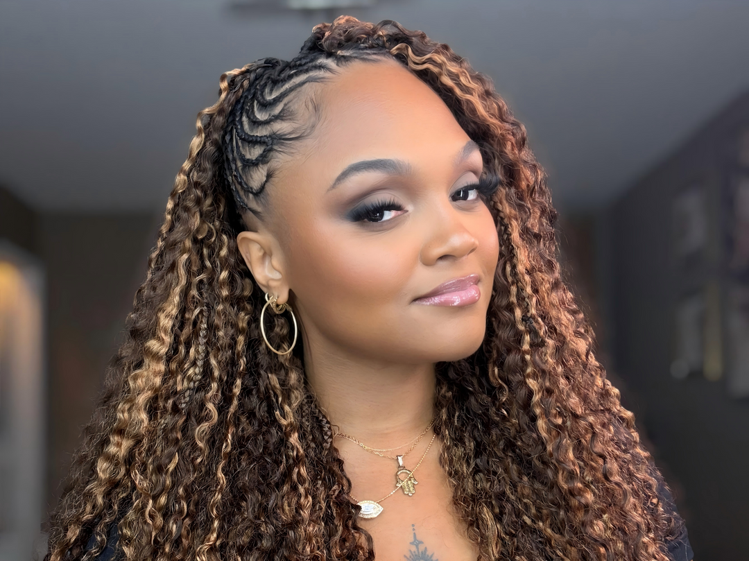 4/30 Crochet Human Hair: A Natural Brown-Auburn Blend for Waves and Curls