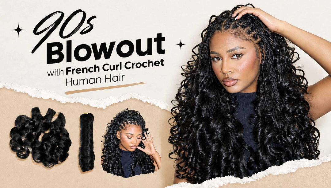 90s Blowout with French Curl Crochet Human Hair