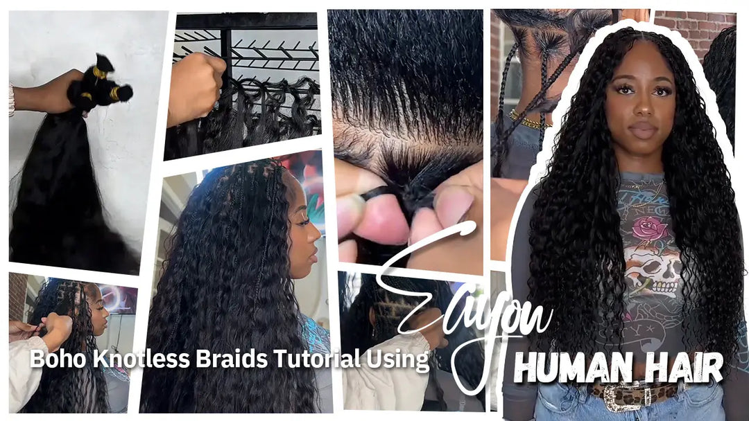 Boho Knotless Braids Tutorial Using Eayon Human Hair