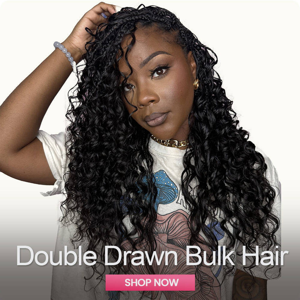 Double Drawn Bulk Human Braiding Hair eayonhair.com