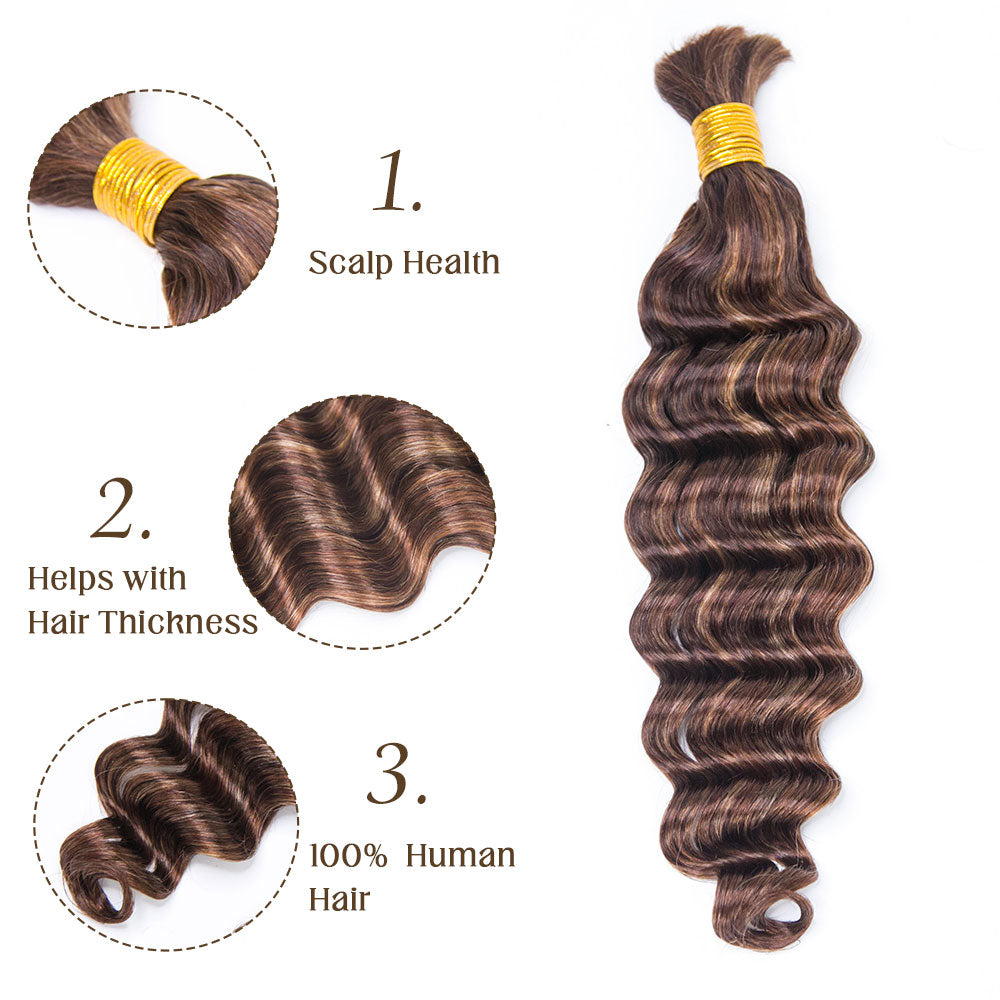 Bulk human hair for braiding