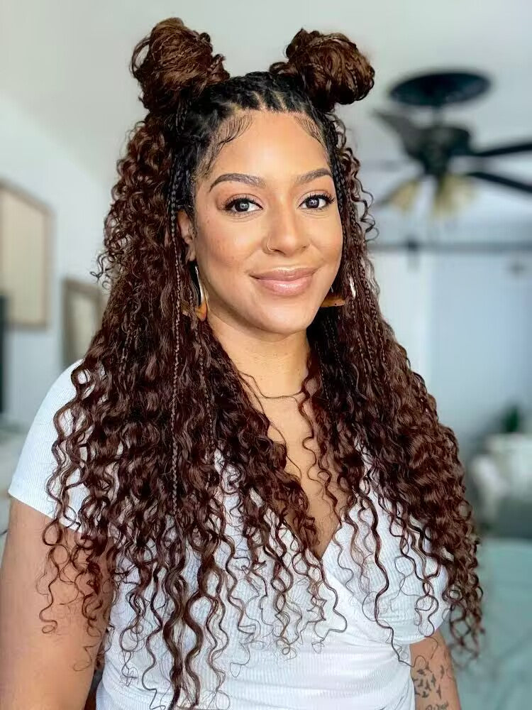 100% human braiding wig with ombre color