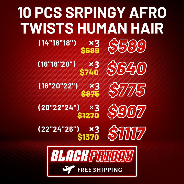 10 pcs springy afro twists human hair