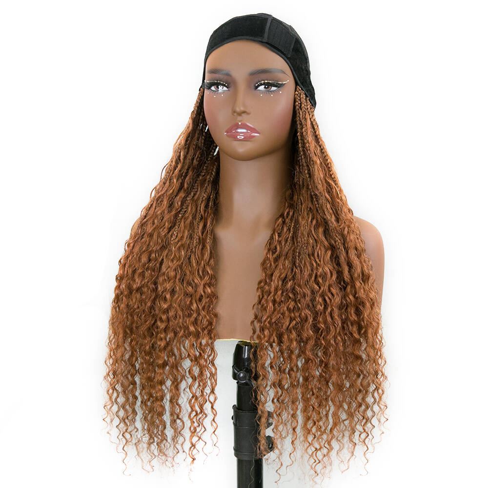 #30 Color Grab & Go Braids Band With Boho Style Human Hair Curls