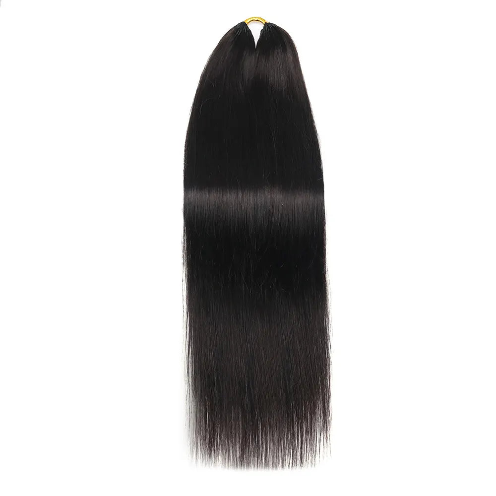 18_Inch_Silk_Straight_Natural_Color_Human_Hair_Crochet_Braids_1