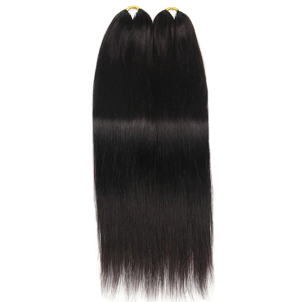 18_Inch_Silk_Straight_Natural_Color_Human_Hair_Crochet_Braids_3