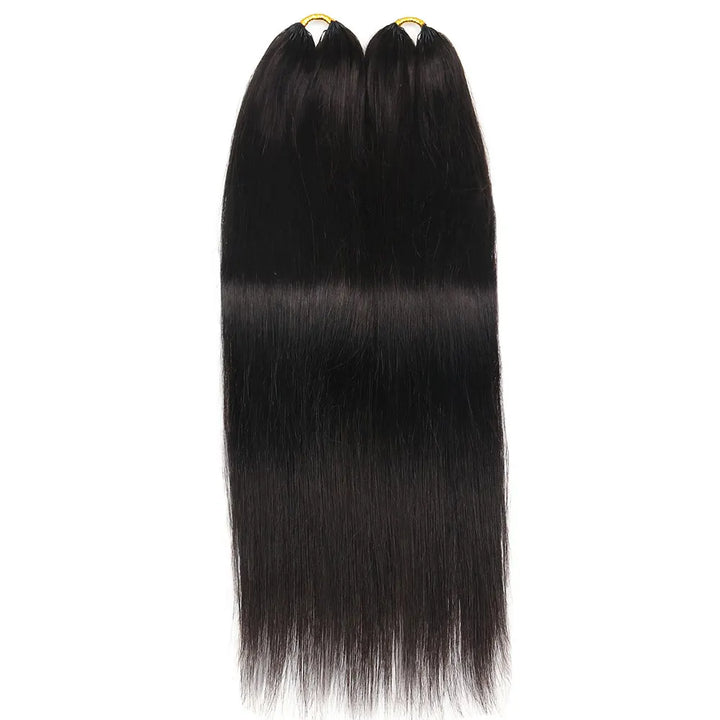 18_Inch_Silk_Straight_Natural_Color_Human_Hair_Crochet_Braids_3
