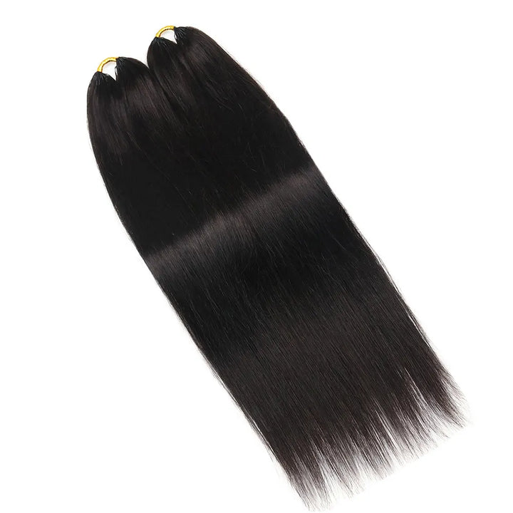 18_Inch_Silk_Straight_Natural_Color_Human_Hair_Crochet_Braids_4