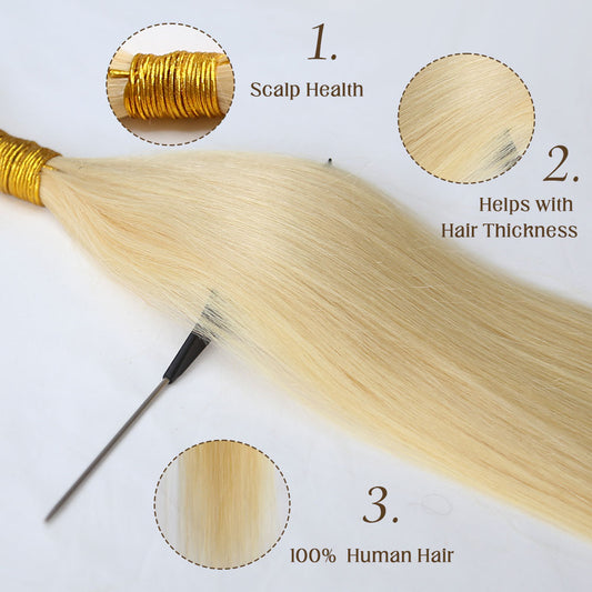 Bulk Human Hair For Braiding #613 Silk Straight