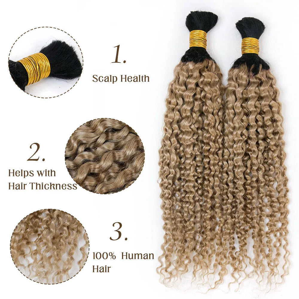 1b-27 bulk human hair deep curly