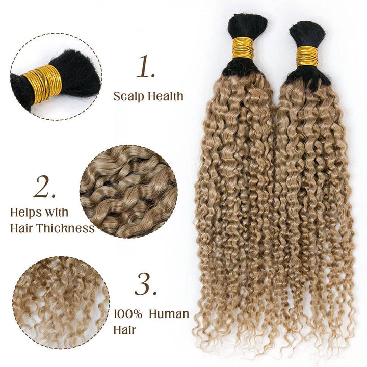 1b-27 bulk human hair deep curly