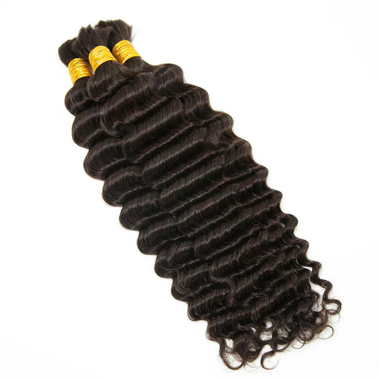 #2 Color Bulk Human Hair For Braiding Deep Wave