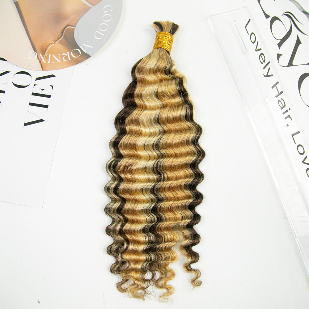 20-inch deep wave bulk hair extensions for sew-ins