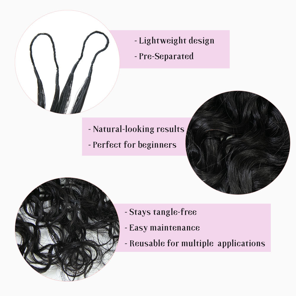 Extension de cheveux humains au crochet, ondulée et légère, EAYON
