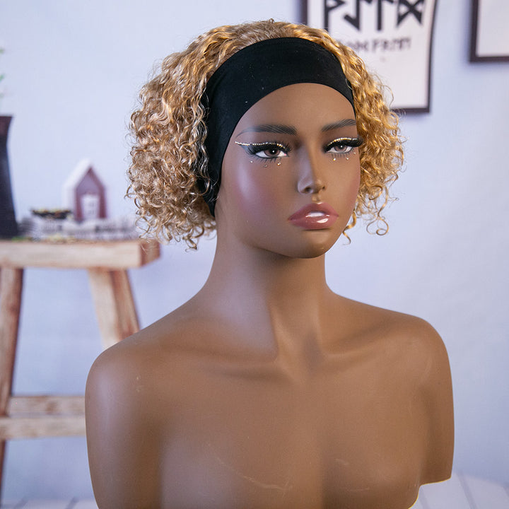 #27 Pixie headband bun wig black women