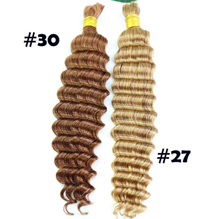 Bulk Human Hair For Braiding #27 / #30 Deep Wave