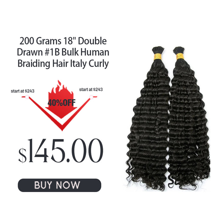 2_bundles_10A_italy_curly_bulk_human_braiding_hair