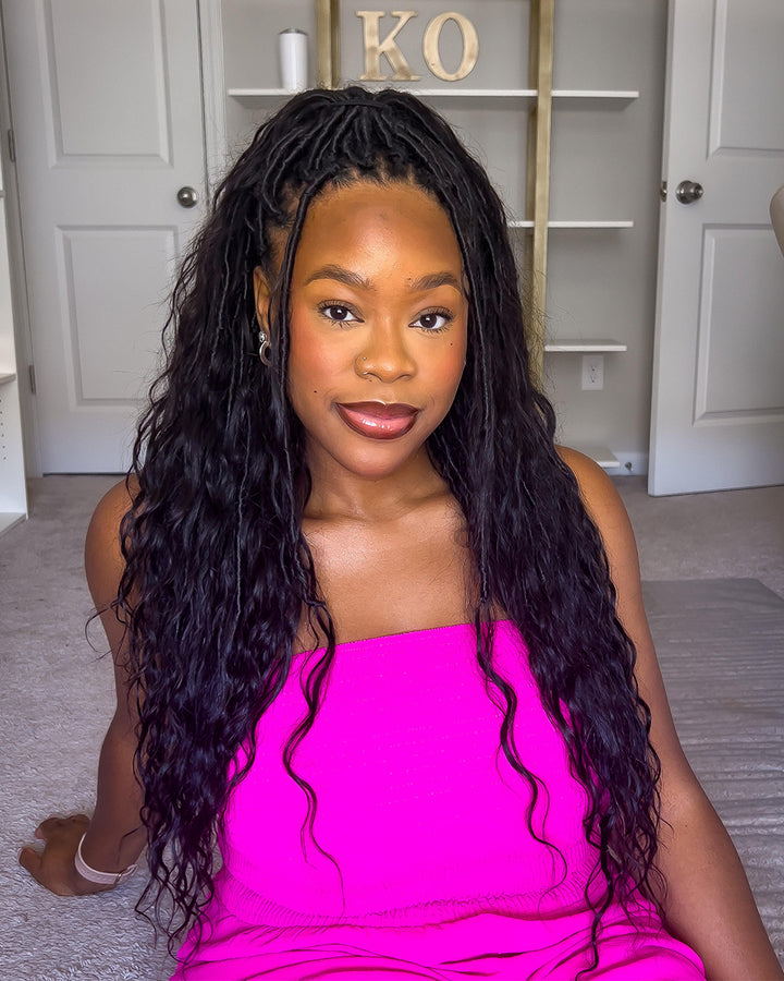 EAYON Boho Locs Crochet Hair With Body Wave Human Hair Curls