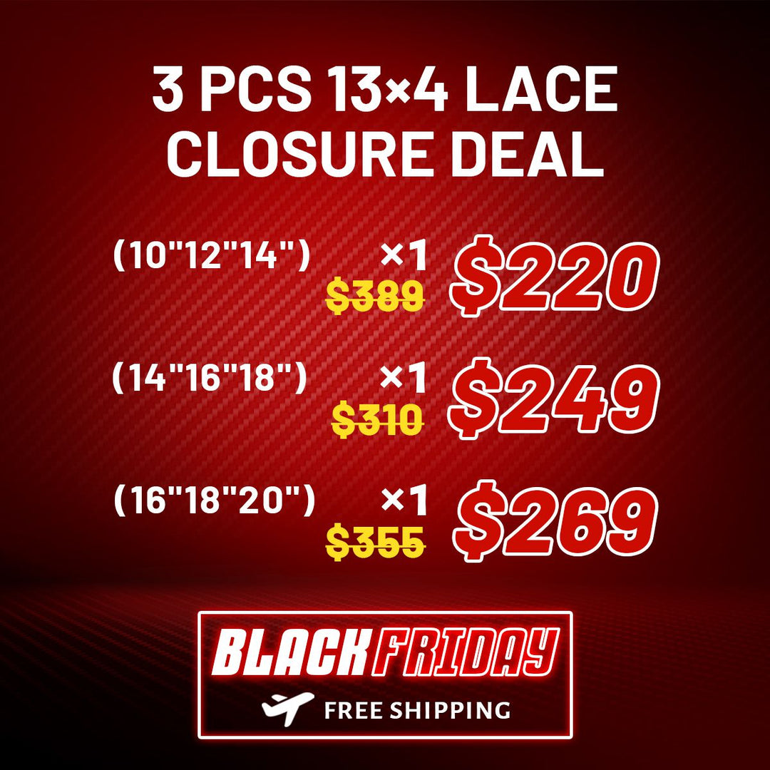 3 pcs 13*4 lace closure deal